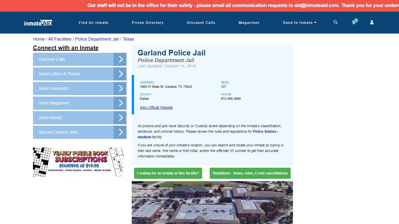 Garland Police Jail | Inmate Locator