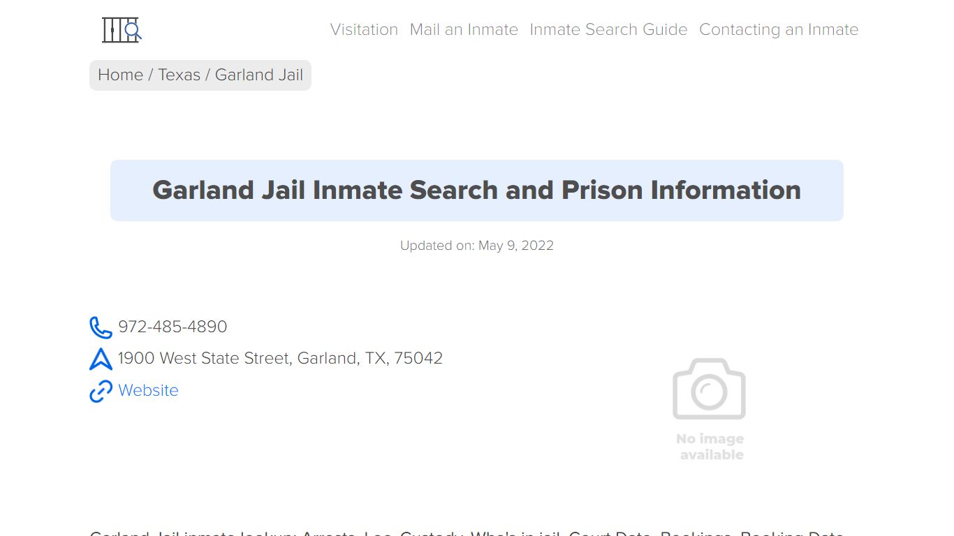 Garland Jail Inmate Search, Visitation, Phone no ...