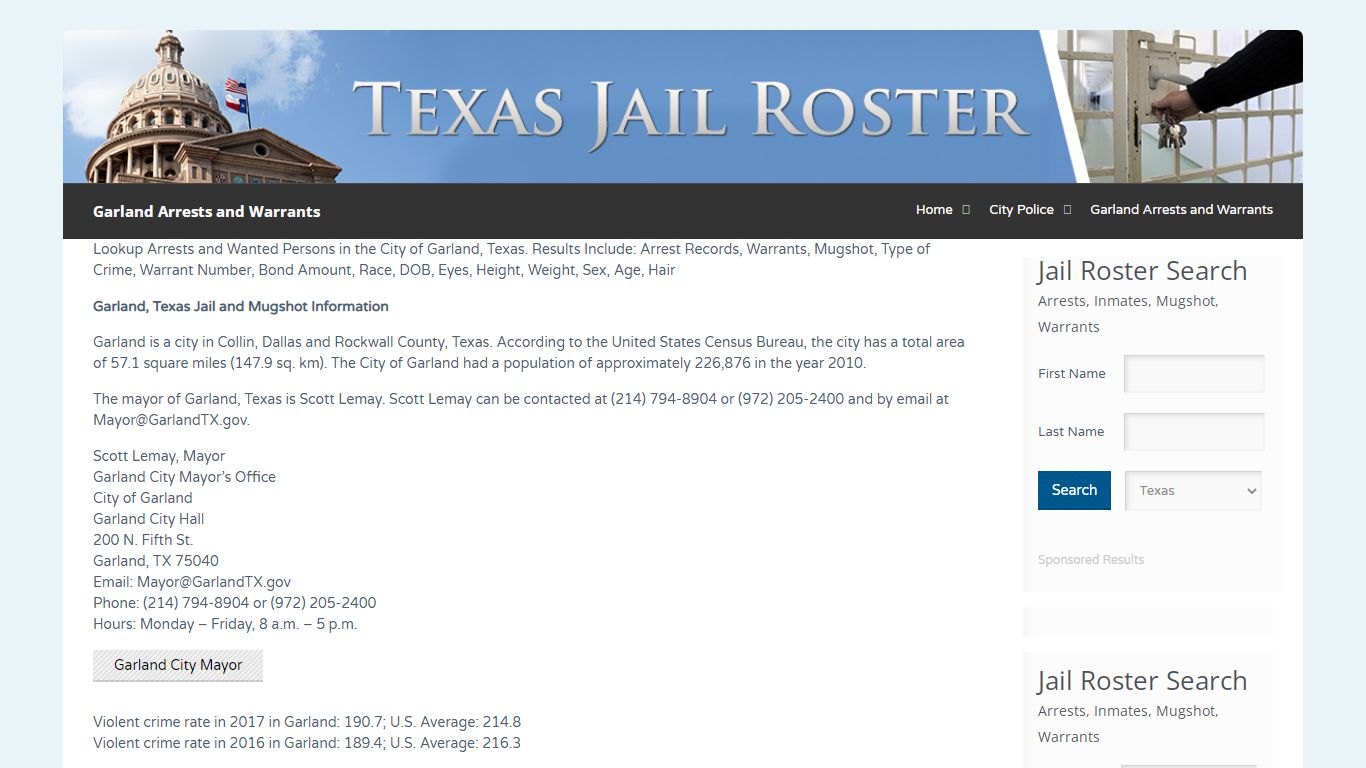 Garland Arrests and Warrants | Jail Roster Search